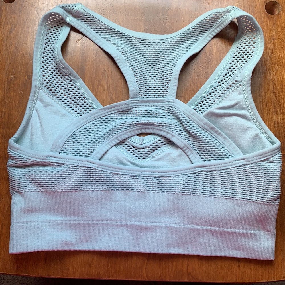 New Balance Light Blue Mesh Sports Bra - Picture 2 of 10